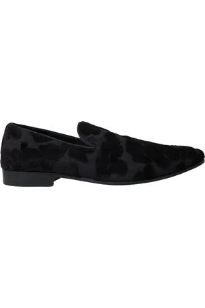 Dolce & Gabbana Homme, Chaussures, Noir, Taille: 44 EU Mocassins en Brocart Noir