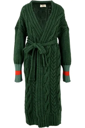 AKEP Femme, Vêtements de nuit et de détente, Vert, Taille: 36 FR Manteau Vert pour Femme