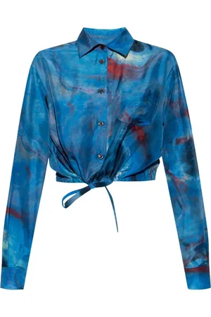 Marni Femme, Blouses et Chemises, Bleu, Taille: 38 FR Chemise en soie