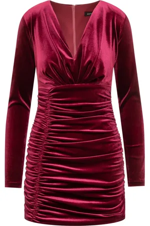 ACTUALEE Femme, Robes, Rouge, Taille: 38 FR Robe Col en V