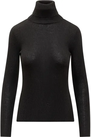 Jucca Femme, Pulls, Noir, Taille: 38 FR Pull à col roulé côtelé