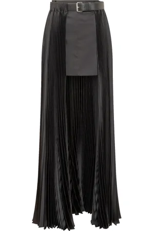 Peter Do Femme, Jupes, Noir, Taille: 38 FR Jupe Plissée avec Ceinture
