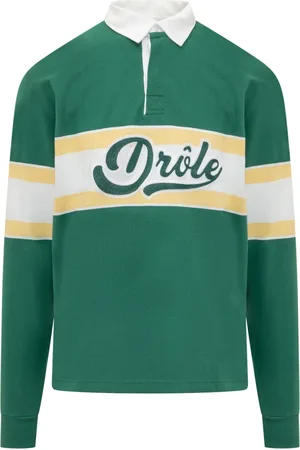 Drôle de Monsieur Homme, Tops, Vert, Taille: M Polo à Manches Longues avec Logo