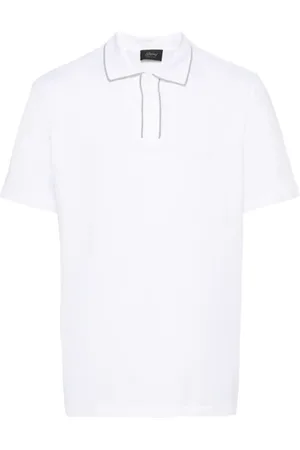 BRIONI Homme, Tops, Blanc, Taille: L Polo en Coton Blanc