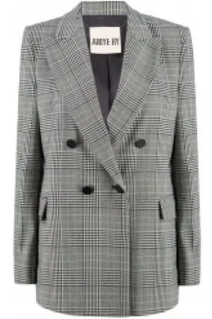 ANIYE BY Femme, Vestes, Gris, Taille: 36 FR Blazer à Carreaux Double Boutonnage