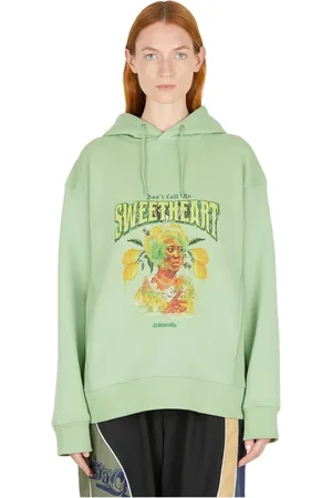 Ahluwalia Femme, Sweatshirts et sweats à capuche, Vert, Taille: 36 FR Quadri Sweat à capuche
