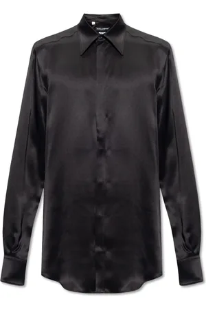 Dolce & Gabbana Homme, Chemises, Noir, Taille: XL Chemise en soie