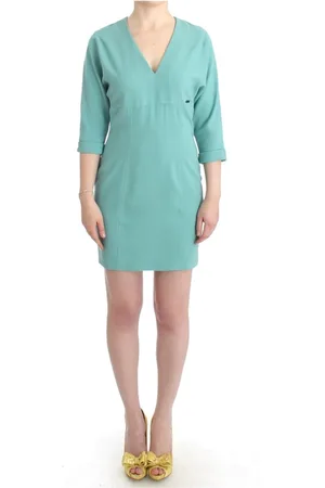 Costume National Femme, Robes, Vert, Taille: 38 FR Robe verte avec décolleté en V et manches 3/4
