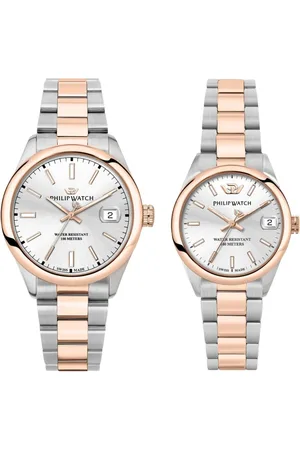 Philip Watch Unisex, Accessoires, Multicolore, Taille: ONE Size Montre Caribe en Acier - Cadran Blanc