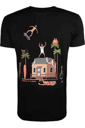 DOMREBEL Homme, Tops, Noir, Taille: L T-shirt Graphique Coloré