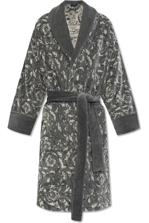 VERSACE Homme, Vêtements de nuit et de détente, Gris, Taille: L Peignoir avec motif Barocco