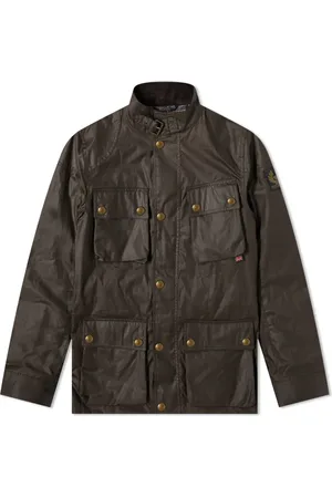 Belstaff Homme, Vestes, Vert, Taille: L Veste Fieldmaster Coton Ciré Faded Olive