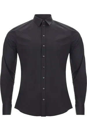 Dolce & Gabbana Homme, Chemises, Noir, Taille: XL Chemise Slim Fit en Coton Stretch
