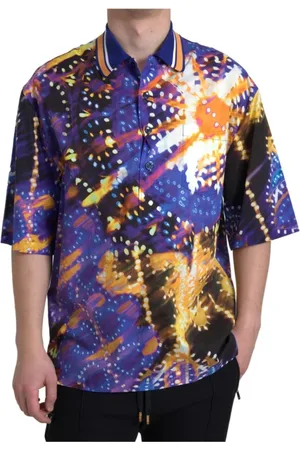 Dolce & Gabbana Homme, Tops, Multicolore, Taille: L Polo Multicolore Luminaire Print