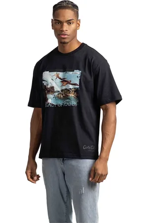 Carlo Colucci Homme, Tops, Noir, Taille: S T-shirt Icarius Homme Noir