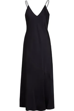 Marc Cain Femme, Robes, Bleu, Taille: 38 FR Robe Midi Fluide à Double Bretelles