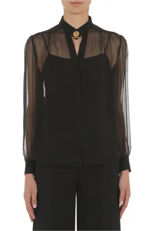 Moschino Femme, Blouses et Chemises, Noir, Taille: 38 FR Chemises Noires pour Hommes