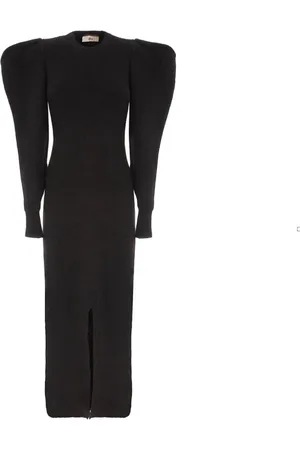AKEP Femme, Robes, Noir, Taille: 42 FR Robe en tricot avec manches volumineuses