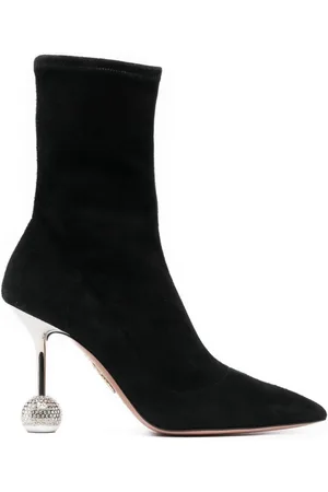 Aquazzura Femme, Chaussures, Noir, Taille: 37 EU Bottines en Cuiroir à Talon Disco