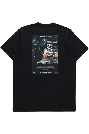 Maharishi Homme, Tops, Noir, Taille: M T-shirt graphique noir avec œuvre dart du masque de jaguar