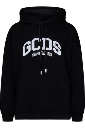 GCDS Femme, Sweatshirts et sweats à capuche, Noir, Taille: 38 FR Sweat à Capuche Noir avec Logo