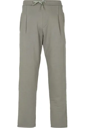 A PAPER KID Homme, Pantalons, Vert, Taille: L Pantalon de sport en coton vert avec taille élastique