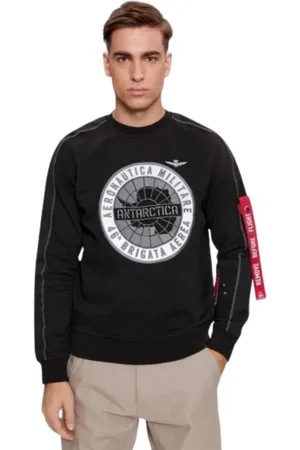 Aeronautica Militare Homme, Sweatshirts et sweats à capuche, Noir, Taille: 2XL Pull Antartica Aeronautica Militaire en Coton