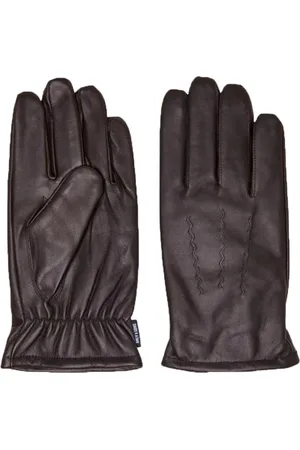 Only & Sons Homme, Accessoires, Brun, Taille: M Gants en Cuir Marron pour Homme