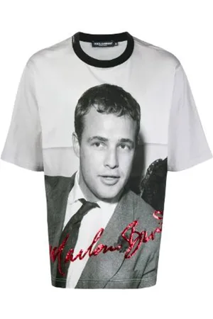 Dolce & Gabbana Homme, Tops, Noir, Taille: S T-shirt noir Marlon Brando pour homme