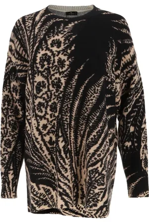 Etro Femme, Pulls, Noir, Taille: 38 FR Pull en Laine Imprimé Noir