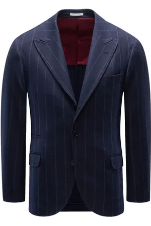 Brunello Cucinelli Homme, Vestes, Bleu, Taille: S Veste en Laine Bleue de Luxe