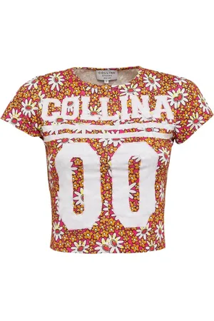 Collina Strada Femme, Tops, Rose, Taille: 38 FR T-Shirt à col rond imprimé floral