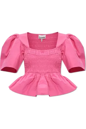 Ganni Femme, Blouses et Chemises, Rose, Taille: 42 FR Top à Manches Courtes