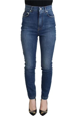 Dolce & Gabbana Femme, Jeans, Bleu, Taille: 36 FR Pantalon Denim avec Détails Logo