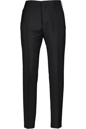 Ami Homme, Pantalons, Noir, Taille: W34 Pantalon Coupe Cigarette en Laine