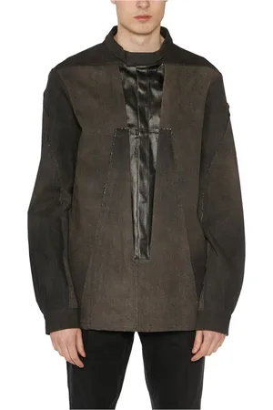 Rick Owens Homme, Vestes, Noir, Taille: L Denim Splintered Outer Shirt