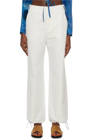 Marni Femme, Pantalons, Blanc, Taille: 36 FR Pantalon Cargo en Coton et Lin