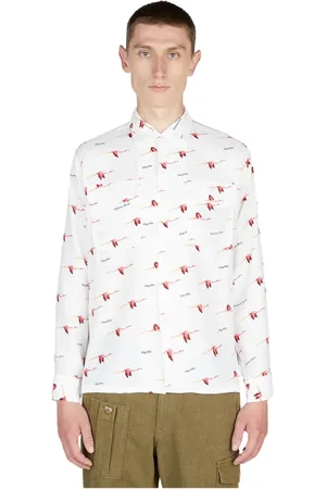 HUMAN MADE Homme, Chemises, Blanc, Taille: M Chemise à motif flamant rose