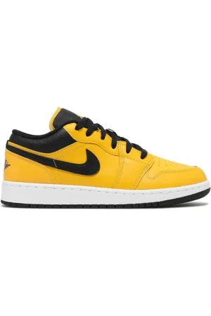 Nike Homme, Chaussures, Jaune, Taille: 44 EU Air Jordan 1 Low Baskets en cuir