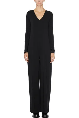 THOM KROM Femme, Combinaisons et Ensembles, Noir, Taille: 38 FR Combinaison en Coton Col en V