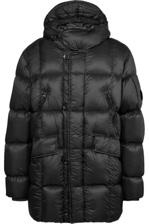 C.P. Company Homme, Vestes, Noir, Taille: L Doudoune Shell Noire avec Capuche Ajustable