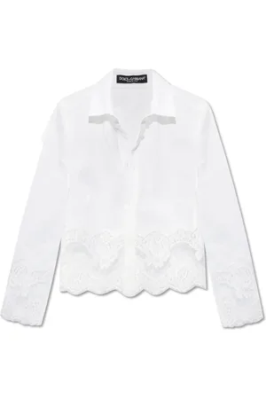 Dolce & Gabbana Femme, Blouses et Chemises, Blanc, Taille: 38 FR Chemisier court