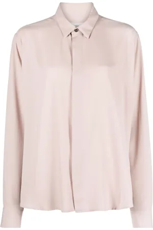 Ami Femme, Blouses et Chemises, Rose, Taille: 42 FR Chemise Rose à Manches Longues avec Col Classique