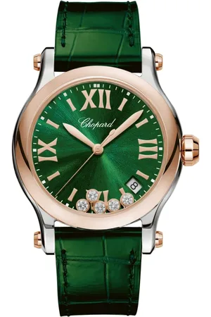 Chopard Femme, Accessoires, Vert, Taille: ONE Size Montre Happy Sport Quartz avec Cadran Vert et Diamants Flottants