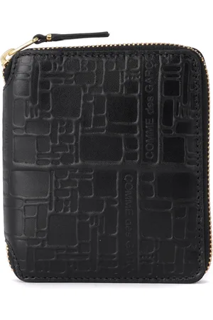 Comme des Garçons Unisex, Accessoires, Noir, Taille: ONE Size Portefeuille en cuir imprimé avec fermeture éclair