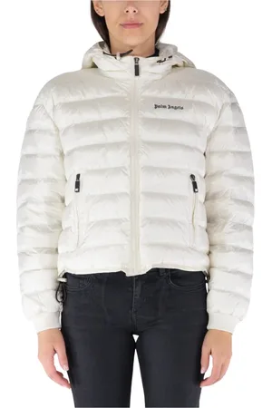 Palm Angels Femme, Vestes, Blanc, Taille: 38 FR Doudoune à Capuche