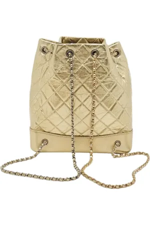CHANEL Femme, Pre-owned, Jaune, Taille: ONE Size Pre-owned Cuir sacs-dos