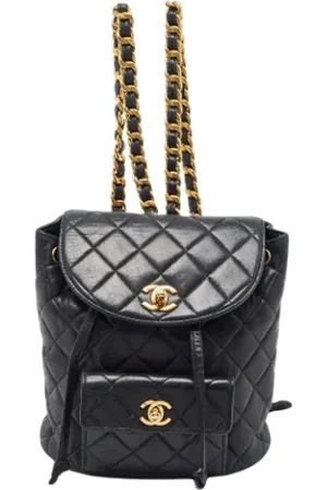 CHANEL Femme, Pre-owned, Noir, Taille: ONE Size Pre-owned Cuir sacs-dos