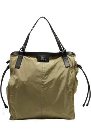 Burberry Femme, Pre-owned, Vert, Taille: ONE Size Pre-owned Cuir cabas