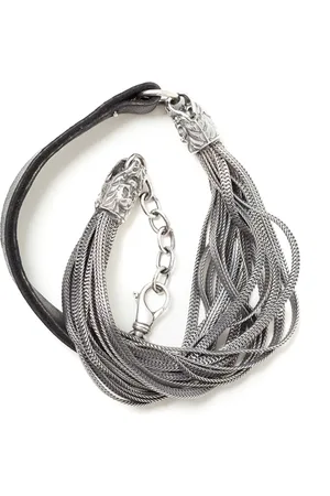 EMANUELE BICOCCHI Unisex, Accessoires, Gris, Taille: ONE Size Bracelet en cuir et argent 925
